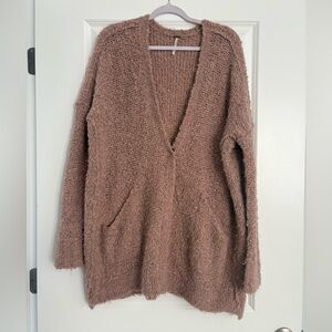 Free People Cozy Mauve Cardigan